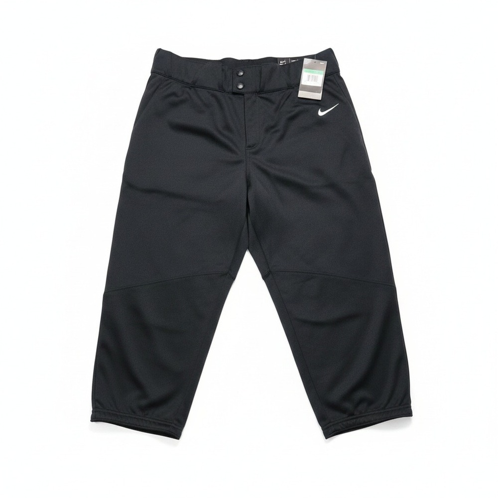 Nike Men's Baseball Pants XL Black Dri-FIT Tapered Piped Open Hem BQ5400-010 NEW